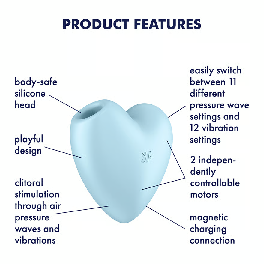 Satisfyer air pulse vibrator Blue model with product features