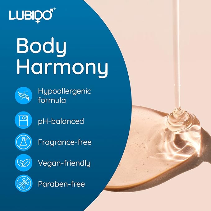 Lubido Body Harmony product with features listed