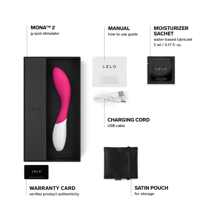 LELO Mona 2 Cerise powerful rechargeable vibrator UK with features 