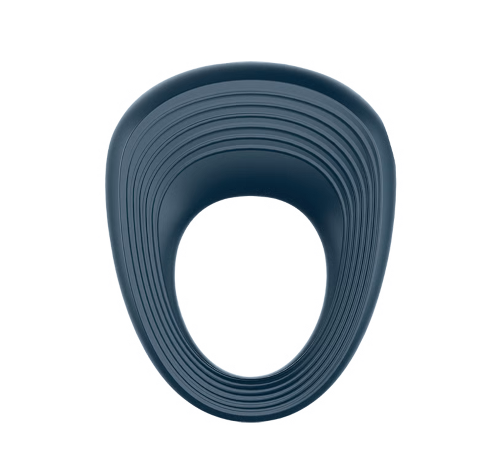 Close-up of Satisfyer vibrating ring showing smooth silicone finish â€“ KSutra wellness store