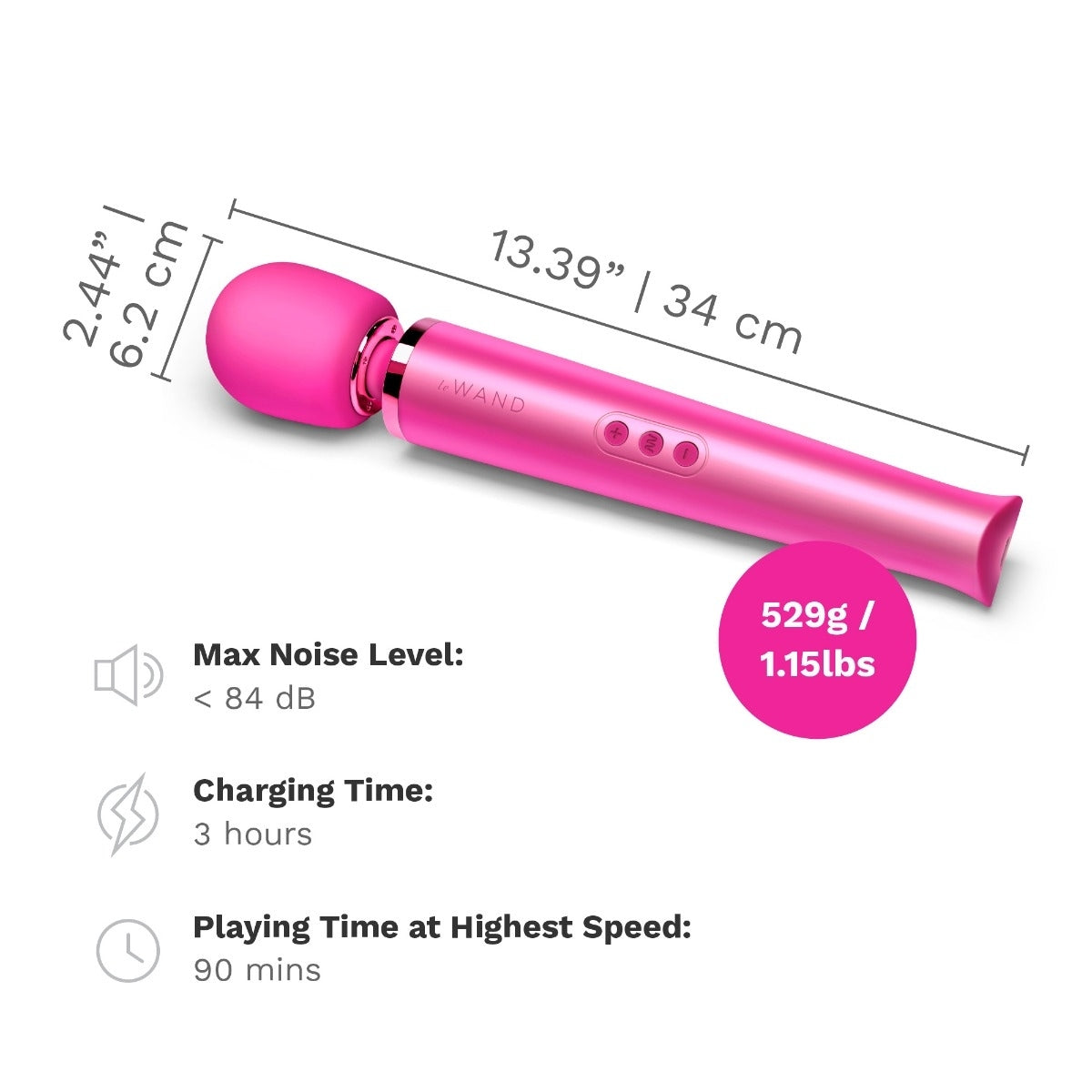 Le Wand vibrating wellness massager magenta