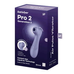 Satisfyer Pro 2 Generation 3 in lilac featuring Liquid Air Technology and vibration controls â€“ KSutra UK